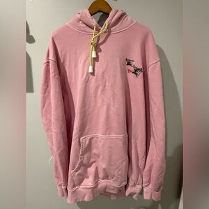 Burberry Embroidered Logo Oversized Hoodie Black Sz L Pink‎